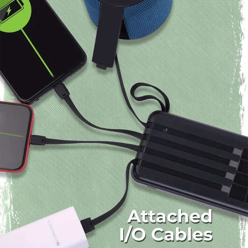 ZEBRONICS Power Bank 10000 mAh With 4 IN 1 CABLE (MB10000S6) view 2